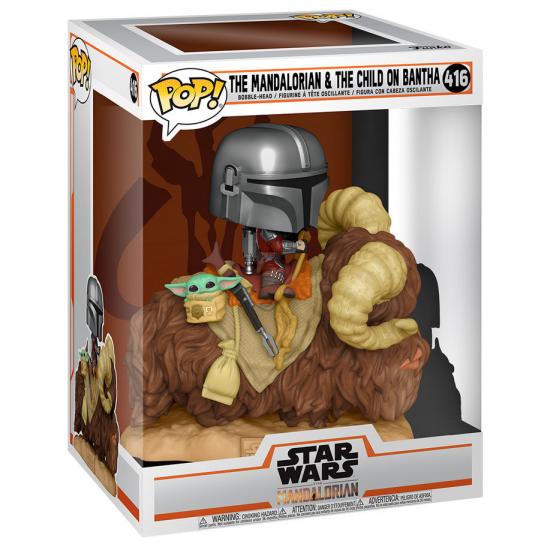 Ajándék ötlet  Deluxe The Mandalorian  Mando on Bantha Child in Bag  Figura