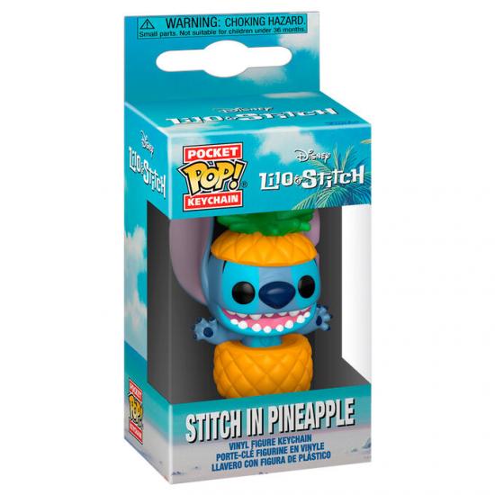 Ajándék ötlet  Pocket ! Disney Lilo & Stitch  Stitch in Pin Pineapple kulcstartó
