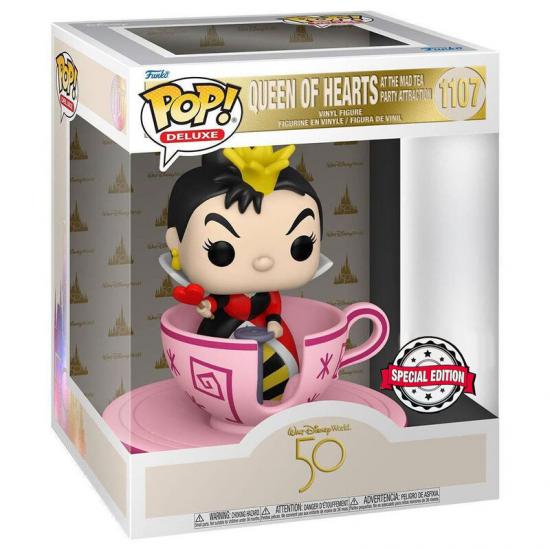 Ajándék ötlet   Disney World 50th Alice csodaországban Queen of Hearts at mad tea party Exclusive #1107  15cm figura