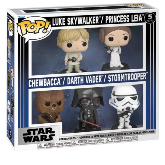 Ajándék ötlet  Star Wars 5dbos szett Luke, Lea, Chewbacca, Darth Vader, Stromtrooper es figurák