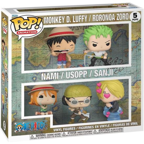 Ajándék ötlet  Animation  & Mange One Piece 5dbos szett Monkey D.Luffy, Roronoa Zoro, Nami, Usopp, Sanji  es figurák