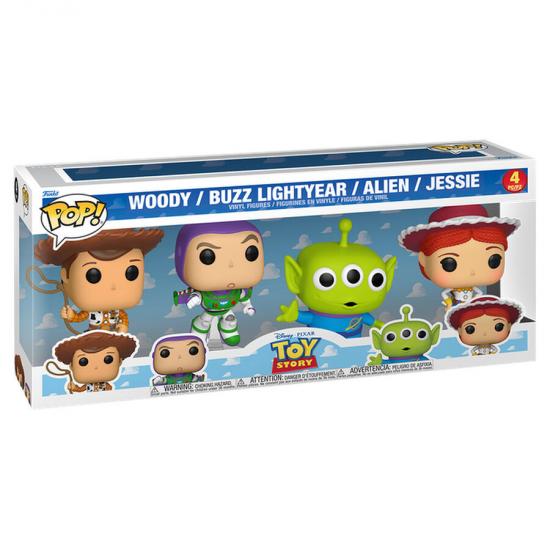 Ajándék ötlet  Disney Pixar Toy Story 4dbos szett Woody, BUzz Lightyear, Alien, Jessie es figurák