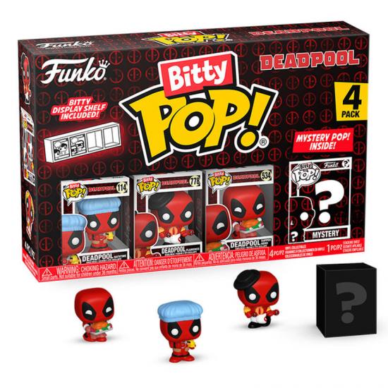 Ajándék ötlet  Bitty ! Marvel Deadpool Bathtime 4dbos figura szett