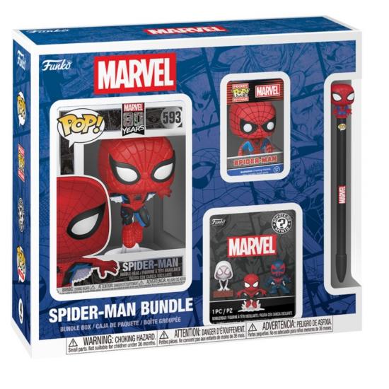 Ajándék ötlet  Marvel SpiderMan Pack,  Figura, kulcstartó, Mystery Mini és toll