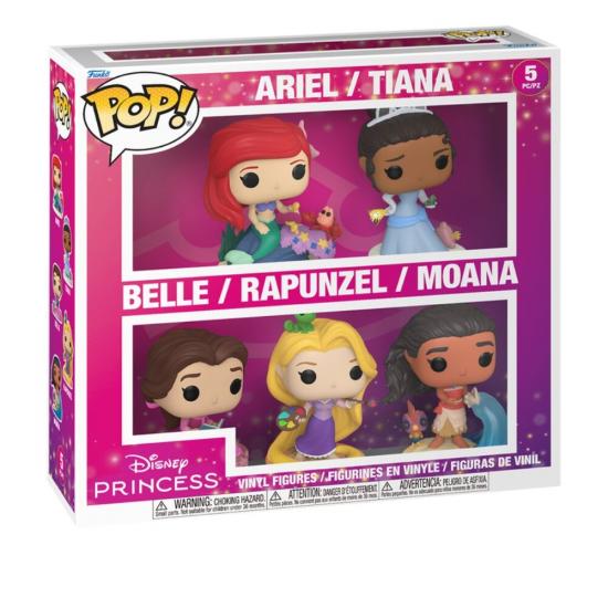 Ajándék ötlet  5dbos  szett Disney Princess Ariel, Tiana, Belle, Rapuzanal, Moana es figurák